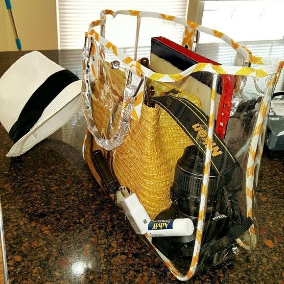 Clinique transparent tote bag glass handle - Picture 2 of 5